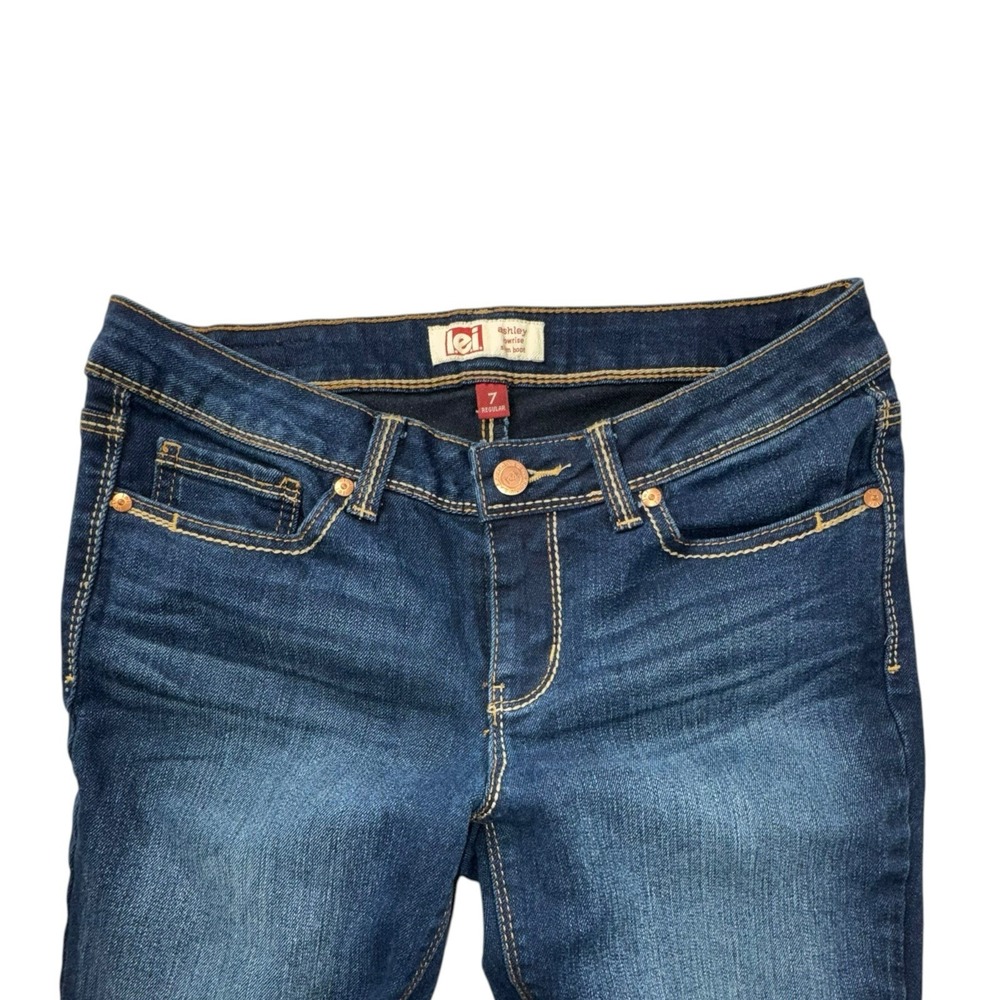 Lei Ashley Lowrise Slim Boot Jeans Flex Stone Wash Women 7 Reg Y2K - Picture 2 of 12